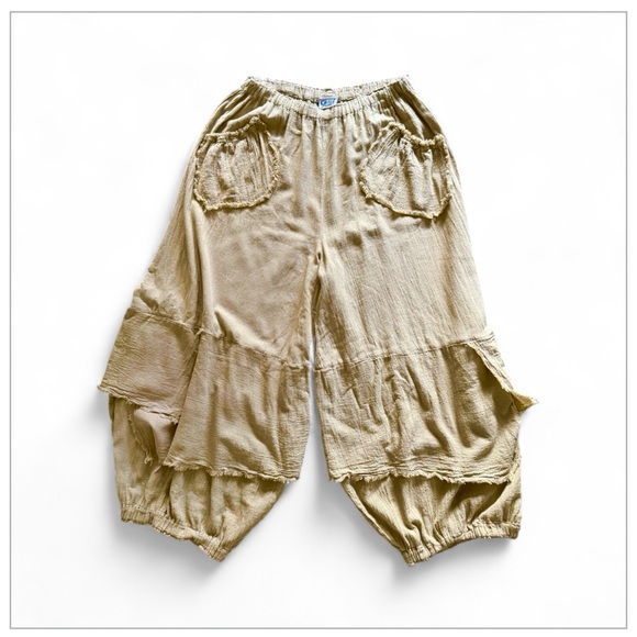 Oh My Gauze! Pants - Oh My Gauze! Tan Relaxed Pants
